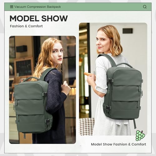 Vacuum Travel Backpack with Pump for Women Men Carry on Backpack Luggage Flight Approved Personal item Travel Bag Essentials With Wet and Dry Separation Bag - Image 7