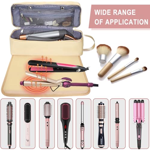 Hair Tools Travel Bag with Heat Resistant Pad, Portable Hair Tools Storage for Hair Straighteners, Curling Iron and Hair Care Accessories, Traveling Essentials for Women - Image 6
