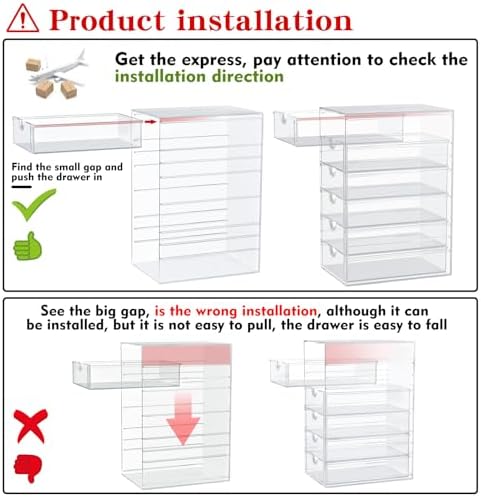 Makeup Organizer Storage With 16 Drawers, 4 Pcs Desktop Office Supplies, Desk Organizers, Clear Accessories, Dustproof Drawer and for Make Up, Jewelry, Pen, Stationary - Image 8