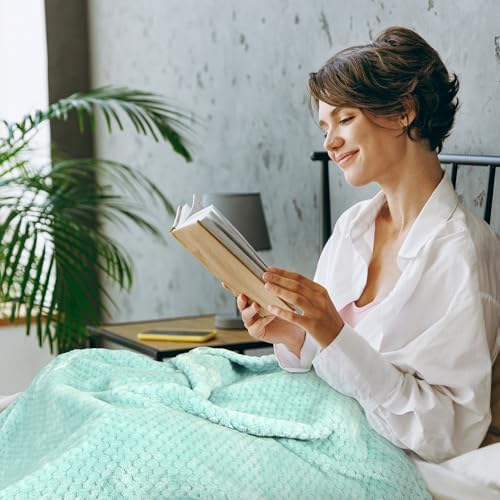 Travel Pillow and Blanket Set Neck Pillow Airplane Memory Foam for Traveling Compact with Bag Blue Green - Image 6