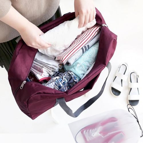 Foldable Travel Duffel Bag Tote Carry on Luggage Bag Spirit Airlines Personal item Sports Gym Bag Water Resistant Weekender Overnight Bags for Women and Men (Red) - Image 6