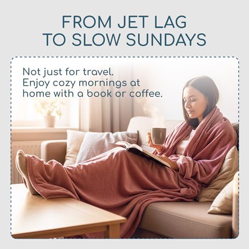 Resty 65"x40" Traveling Airplane Blanket, Navy Blue – Lightweight, Velvety Soft Blanket That Becomes a Travel Pillow – Must-Have Comfort for Planes & Road Trips – Travel Essentials for Women & Men - Image 6