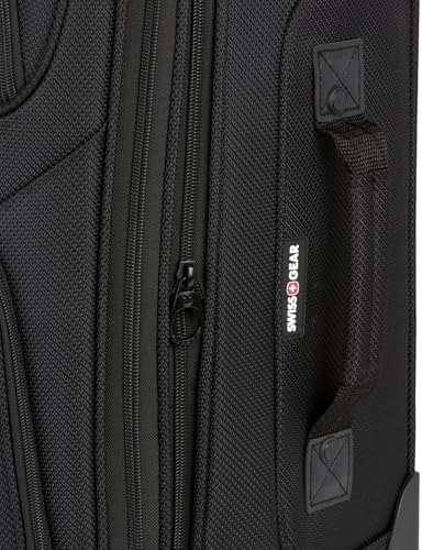 SwissGear Sion Softside Expandable Luggage, Black, Checked-Medium 25-Inch - Image 10