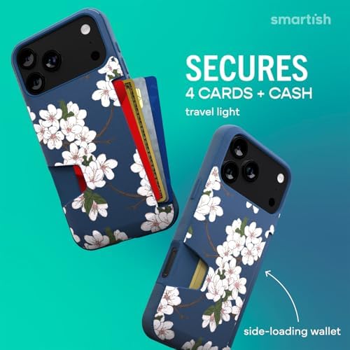Smartish® iPhone 17 Pro Max Wallet Case - Wallet Slayer Vol. 1 [Slim + Protective] Credit Card Holder - Drop Tested Flip Hidden Card Slot Cover for Apple iPhone 17 Pro Max - Very Cherry Blossom - Image 2
