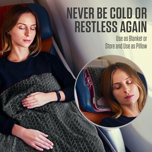 VENTURE 4TH Travel Blanket Pillow – Premium Ultra-Soft & Warm 2-in-1 Blanket or Pillow for Airplane, Car & Bus – Compact, Lightweight & Portable – Lint-Free, No Shedding, No Pilling - Gray/Pink - Image 5
