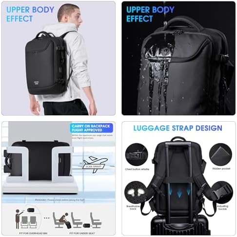 Vacuum Backpack for Men,50L Expandable Compression Backpack With Vacuum Seal, 17.3 Inch Water Resistant Laptop Backpack with USB Charging Port-Not Vaccum Pump Included - Image 7