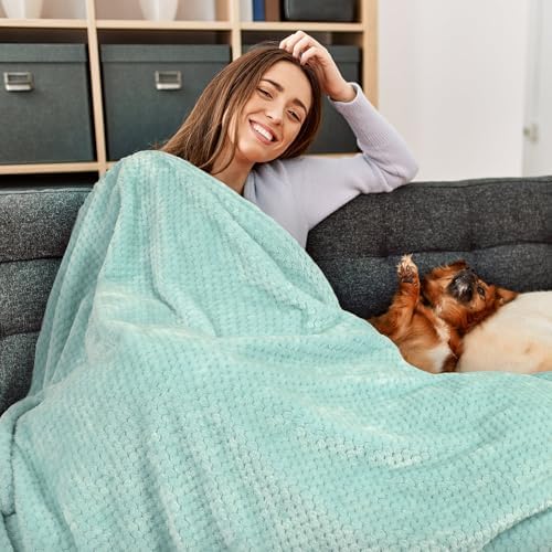 Travel Pillow and Blanket Set Neck Pillow Airplane Memory Foam for Traveling Compact with Bag Blue Green - Image 7