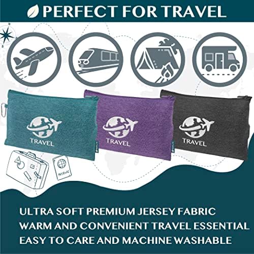 PAVILIA Travel Blanket Airplane Compact with Bag, Small Travel Pillow Blanket Long Flights, Lightweight Plane Blanket with Luggage Strap, Camping Blanket for Traveler Essentials, Teal Blue, 65x40 - Image 5